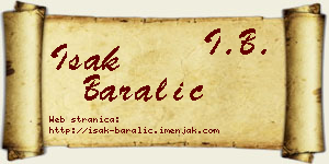 Isak Baralić vizit kartica